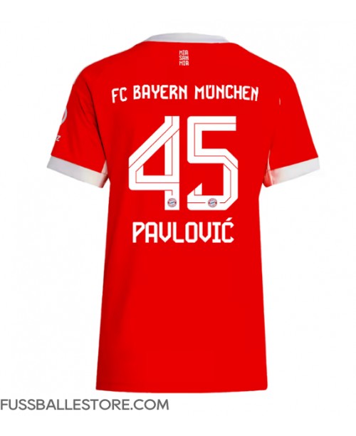 Günstige Bayern Munich Aleksandar Pavlovic #45 Heimtrikot Damen 2025-26 Kurzarm Günstige Bayern Munich Aleksandar Pavlovic #45 Heimtrikot Damen 2025-26 Kurzarm